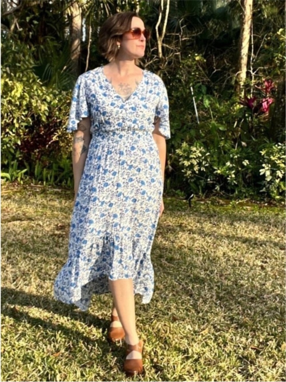 Anthropologie Abel the Label Osaka Midi Dress Floral Size S boho cottagecore 90s